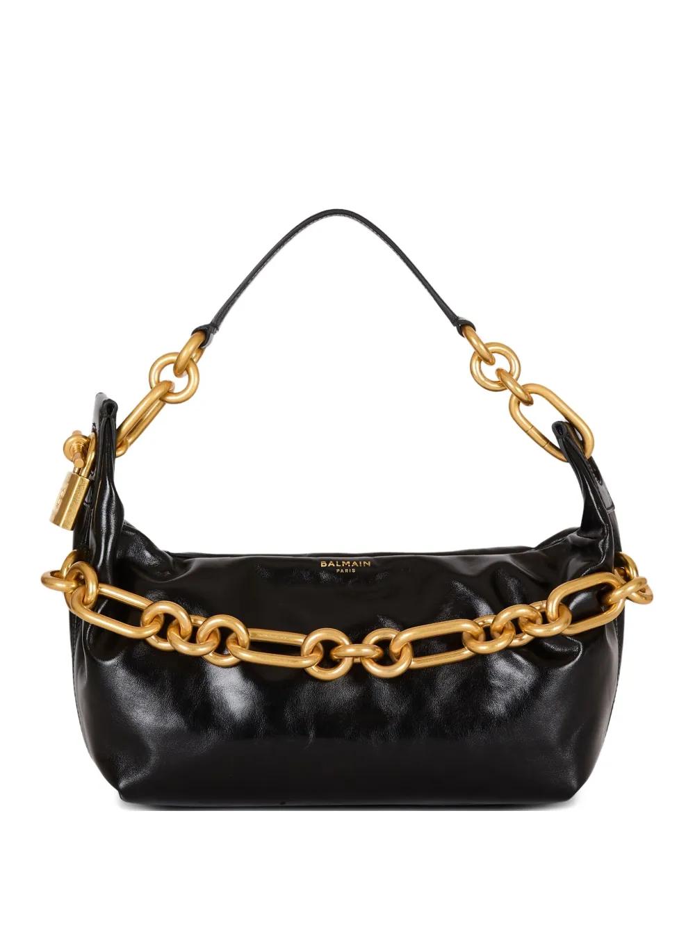 BALMAIN Medium Calfskin Leather Handbag