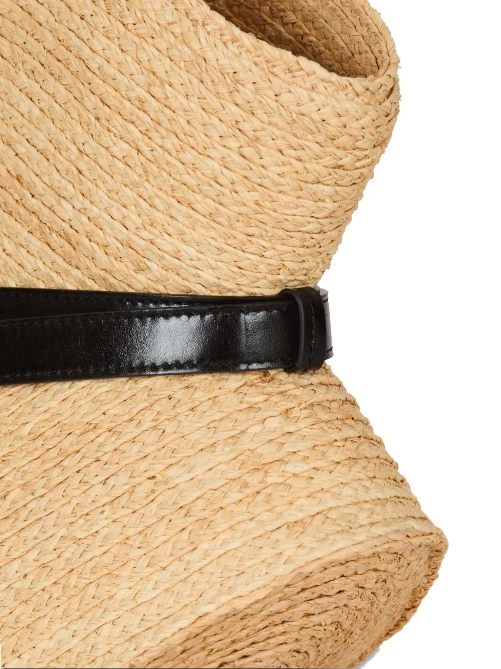 BALMAIN Medium Shuffle Raffia Handbag