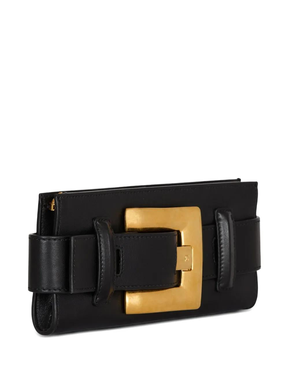 BALMAIN Mini Anthem Pouch Handbag - Calfskin Clutch