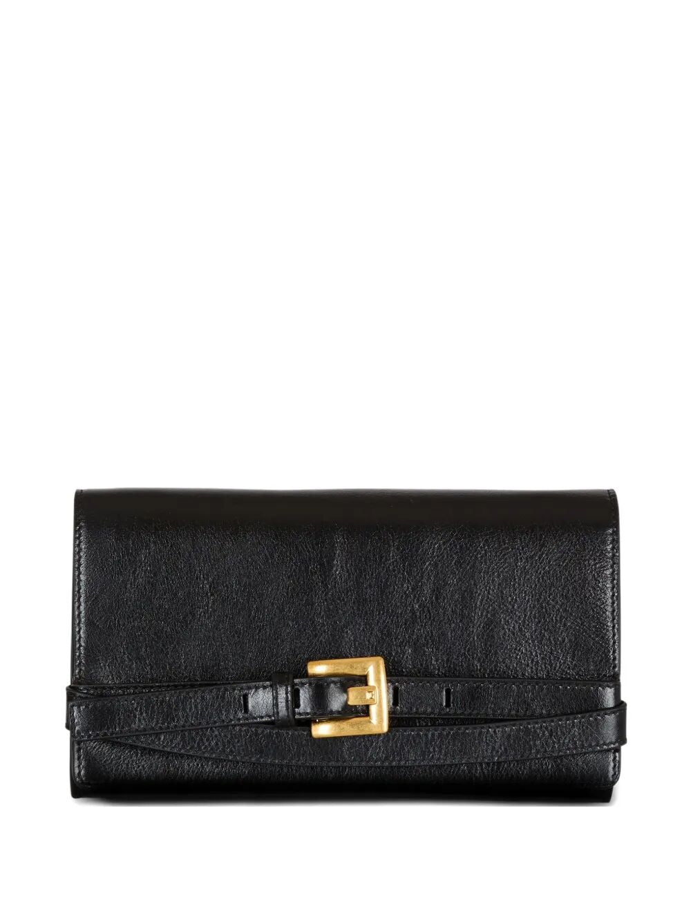 BALMAIN Mini Wallet on Chain in Crinkled Leather