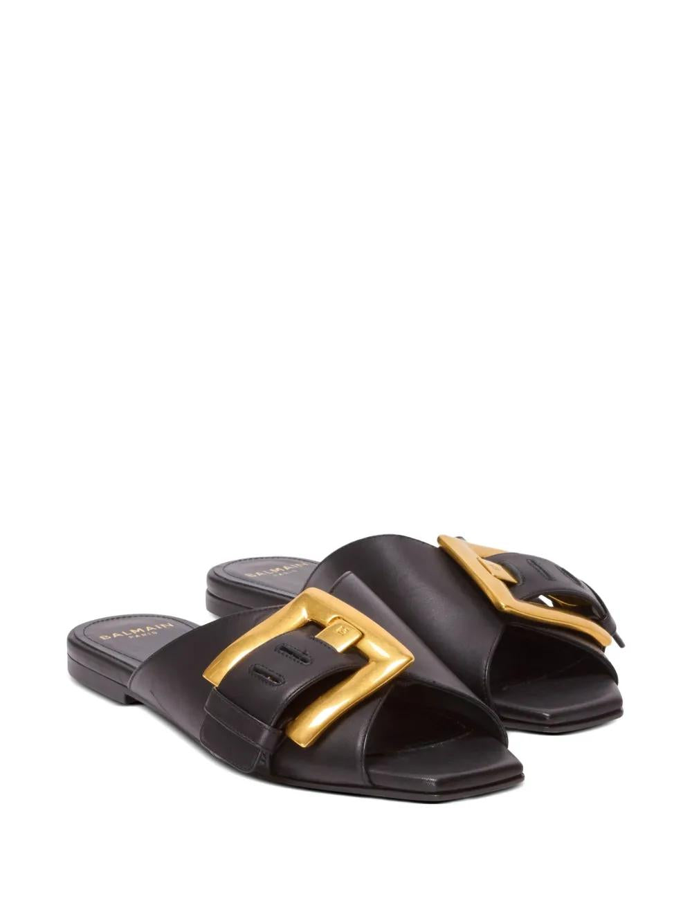 BALMAIN Anthem Sandals - Square Open Toe Design