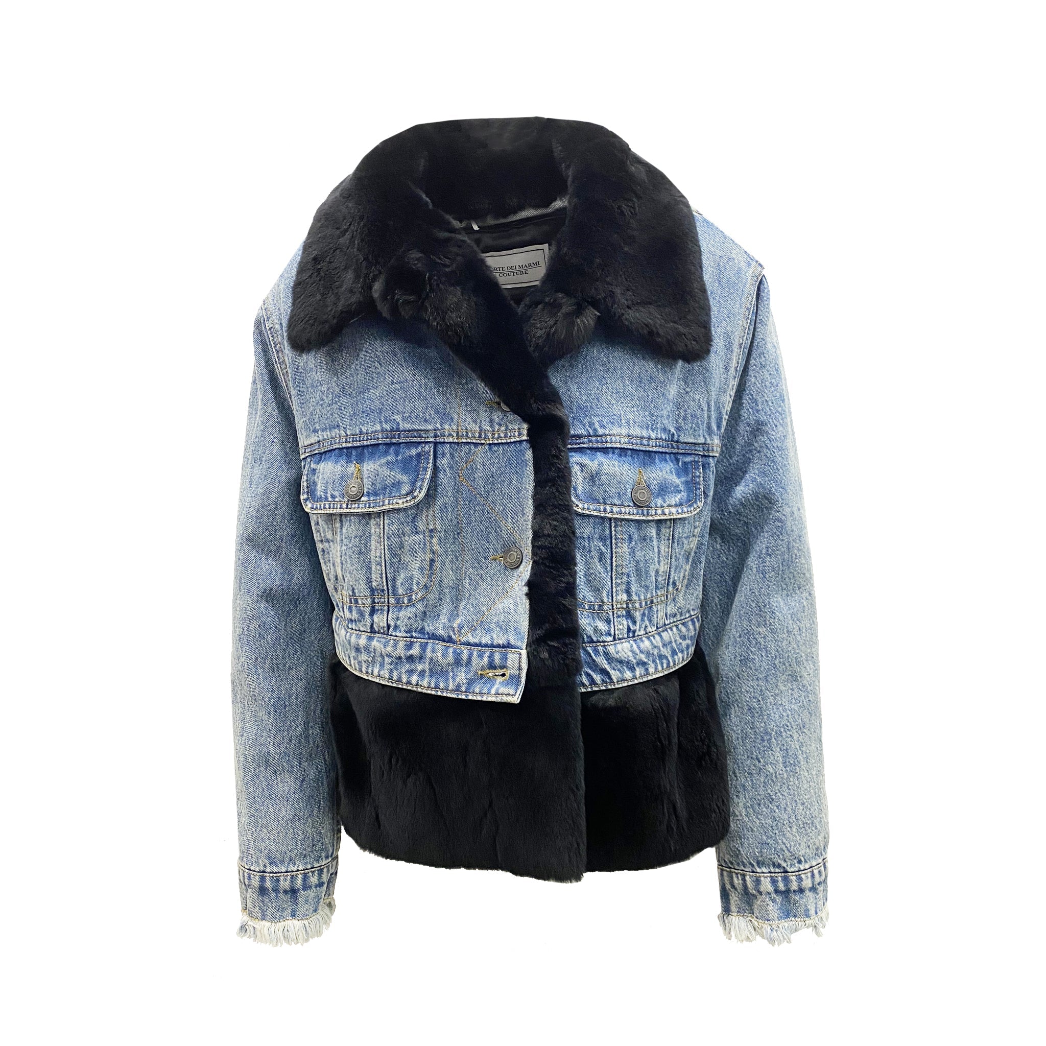 FORTE DEI MARMI COUTURE Fur Lining Denim Jacket for Women