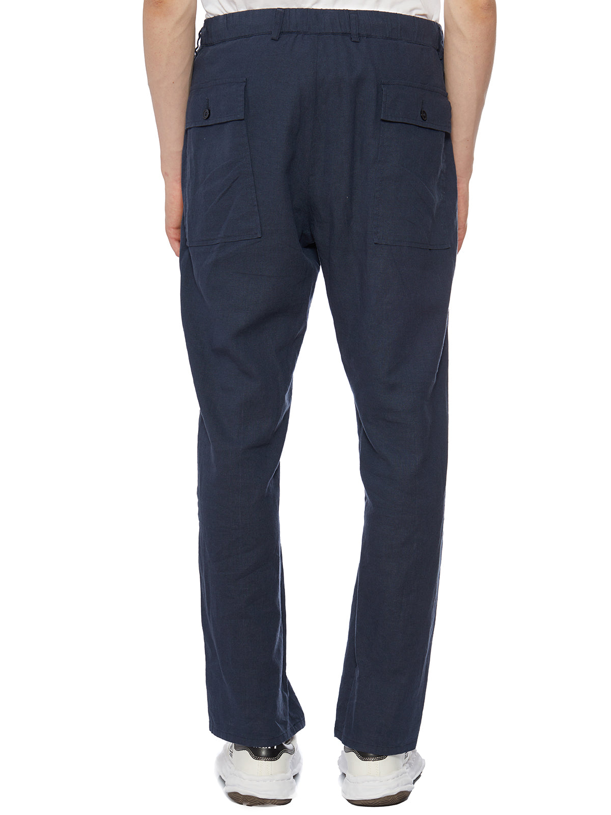 DANIELE ALESSANDRINI Linen Trousers with Drawstring - Size 46