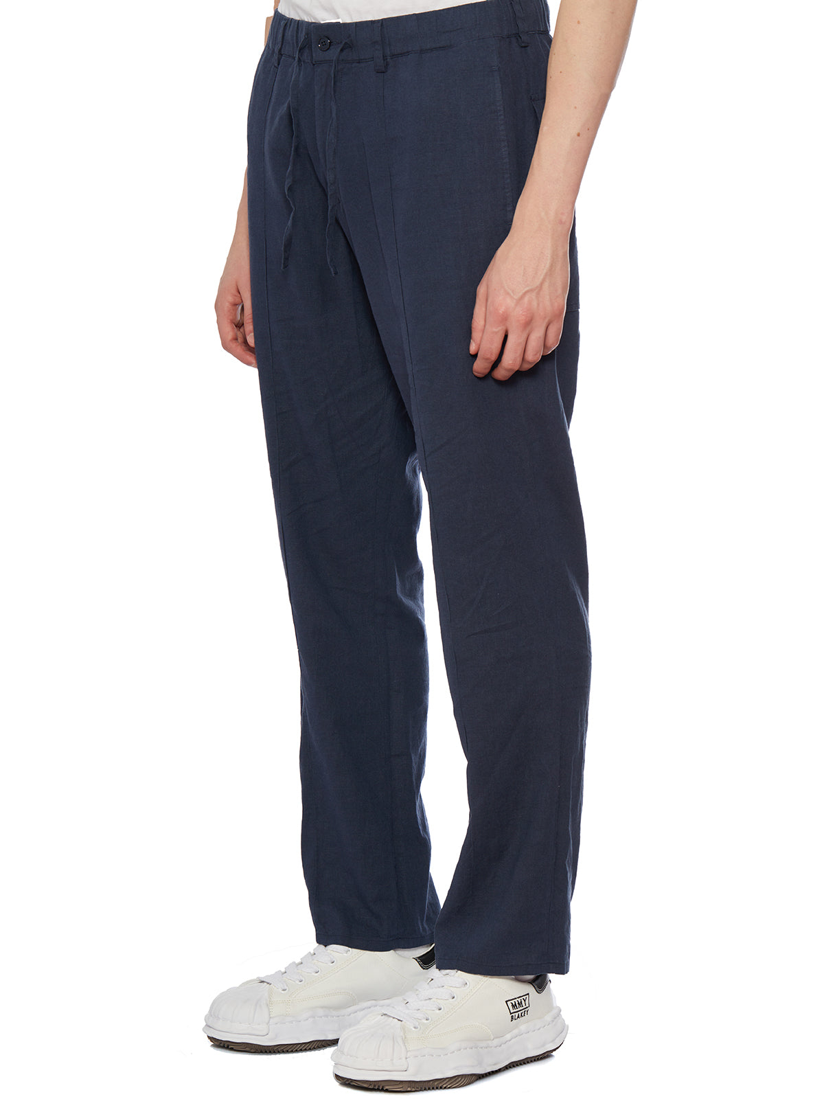 DANIELE ALESSANDRINI Linen Trousers with Drawstring - Size 46
