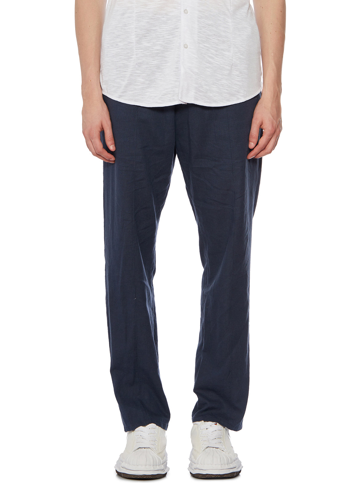 DANIELE ALESSANDRINI Linen Trousers with Drawstring - Size 46