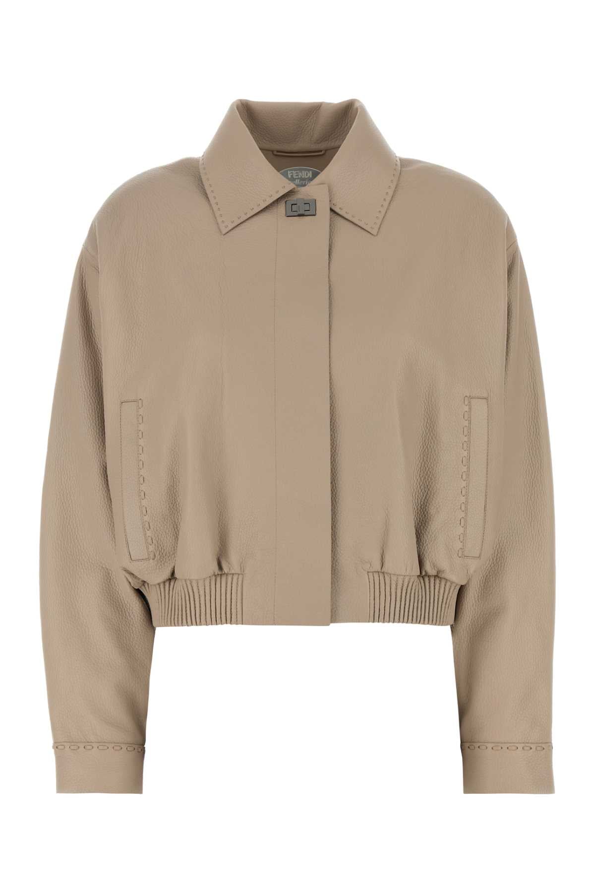 FENDI Women's Leather Crop Jacket