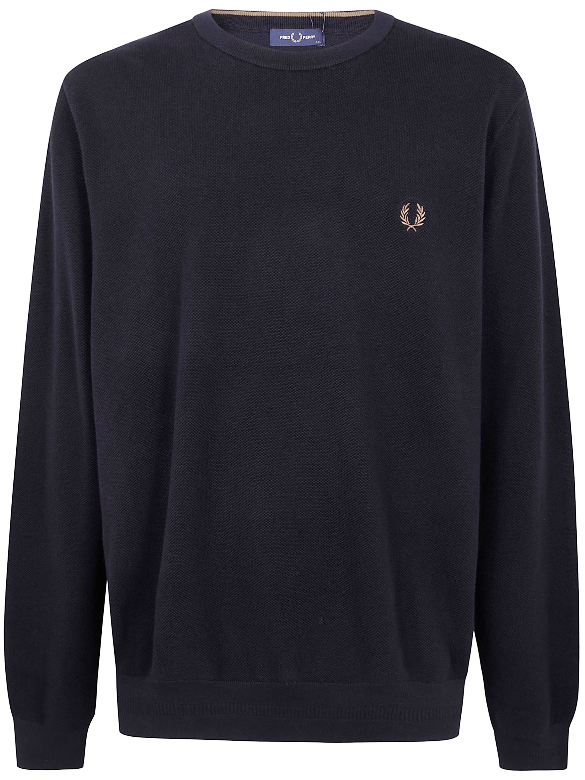 FRED PERRY Pique Sweater with Logo - Size L