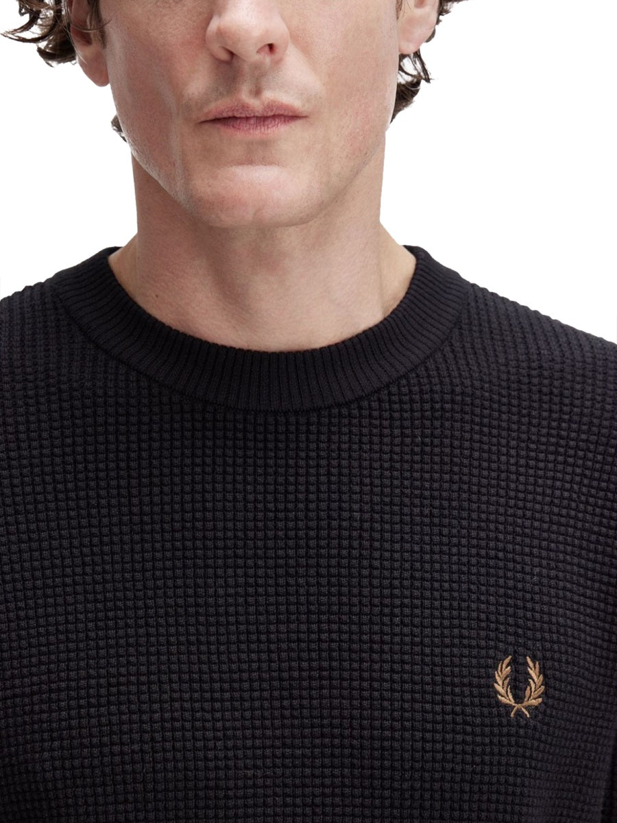 FRED PERRY Men's Knit with Embossed Work - Size L