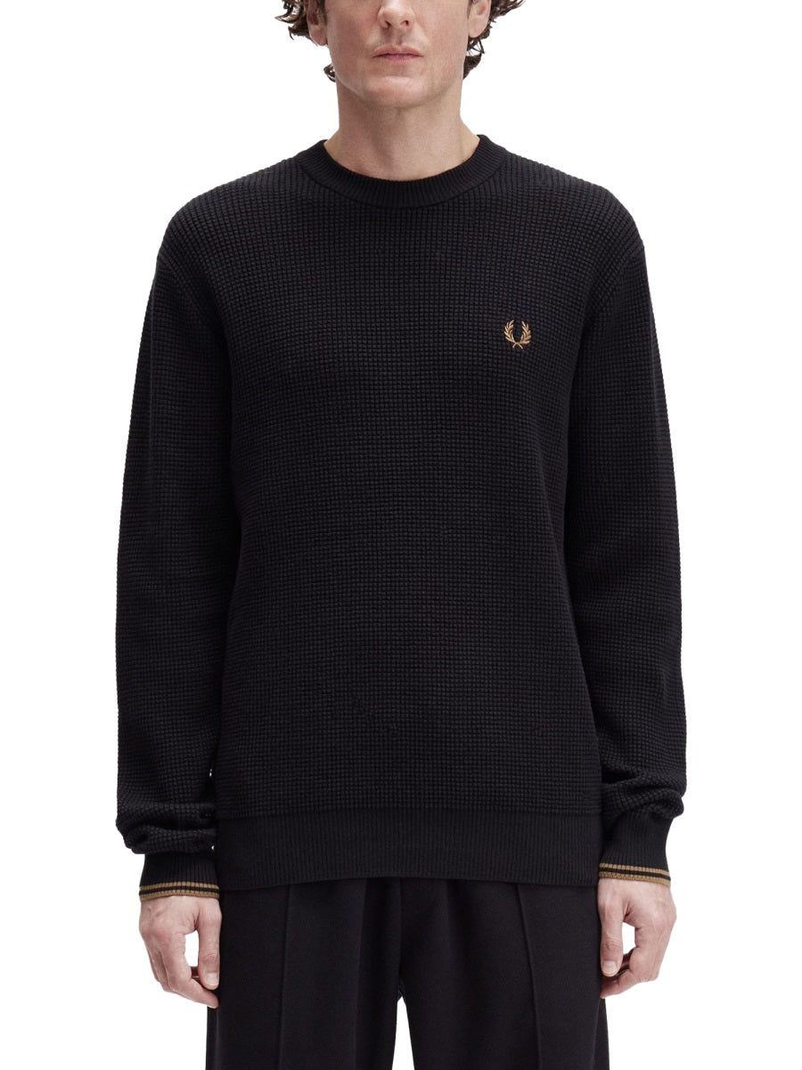 FRED PERRY Men's Knit with Embossed Work - Size L
