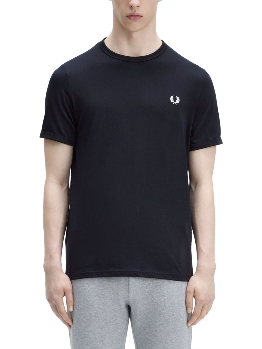 FRED PERRY Embroidered Logo T-Shirt Size L for Men