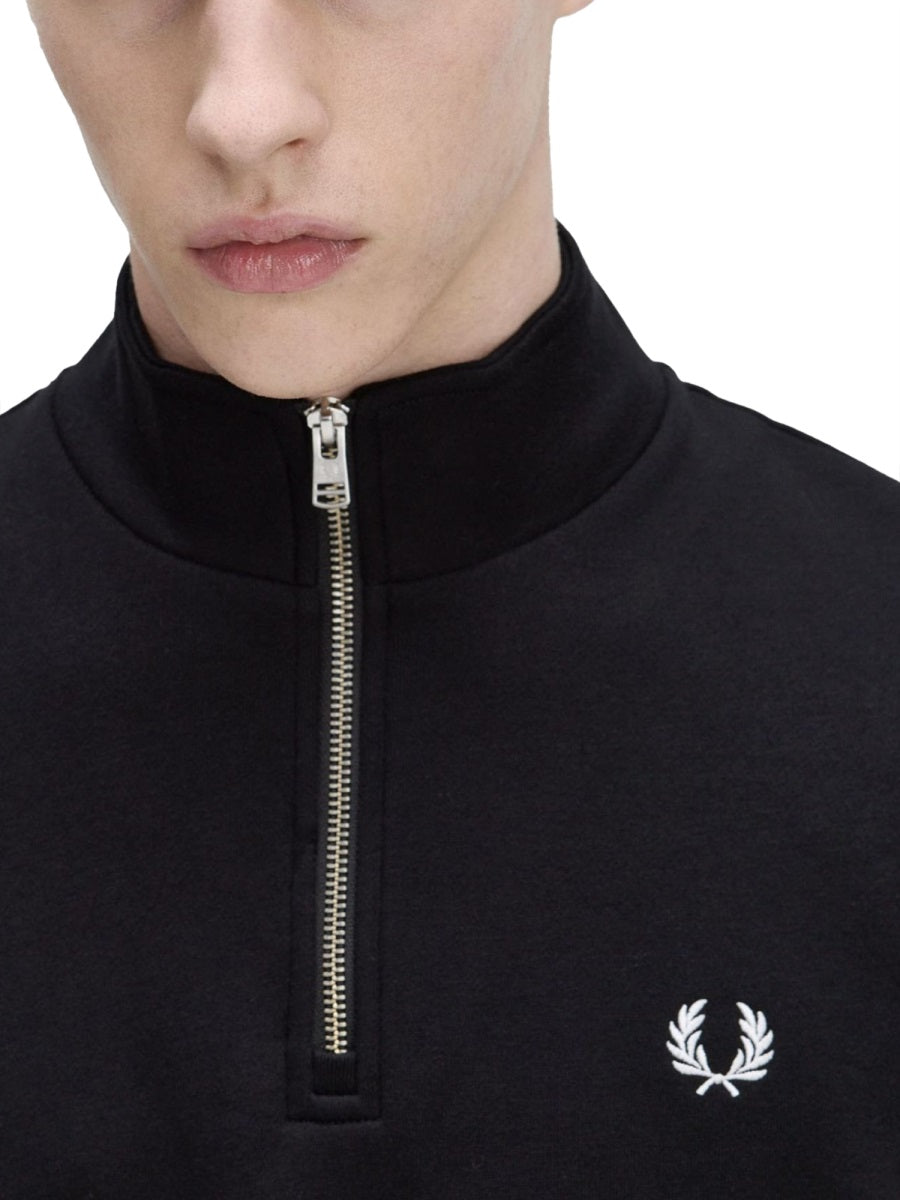 FRED PERRY Men's Half Zipper Sweatshirt - Size L