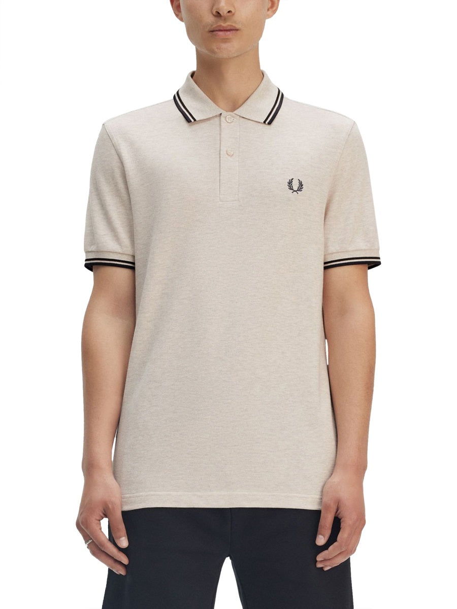 FRED PERRY Classic Cotton Pique Polo Shirt with Double Stripe - SS25