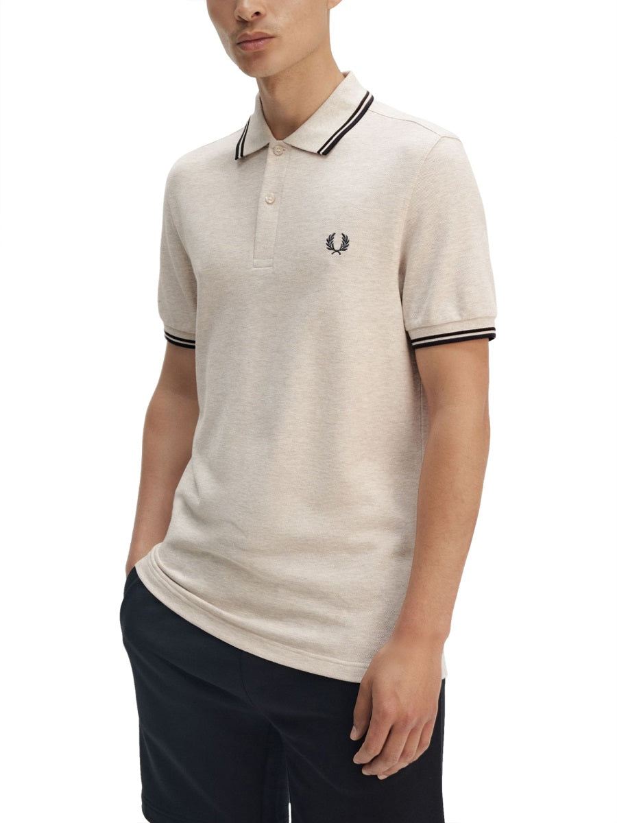 FRED PERRY Classic Cotton Pique Polo Shirt with Double Stripe - SS25