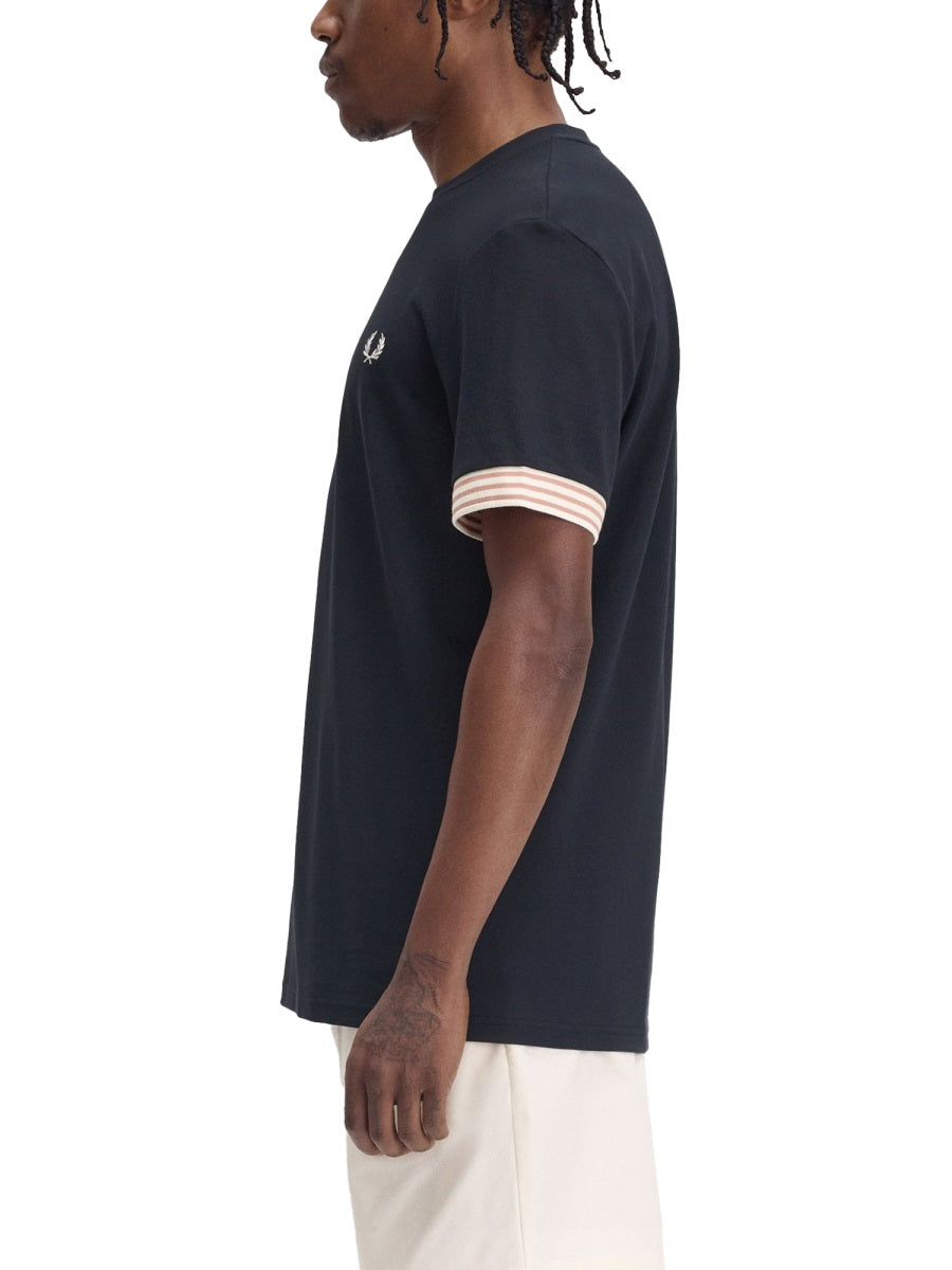 FRED PERRY Striped Manihe Border T-Shirt