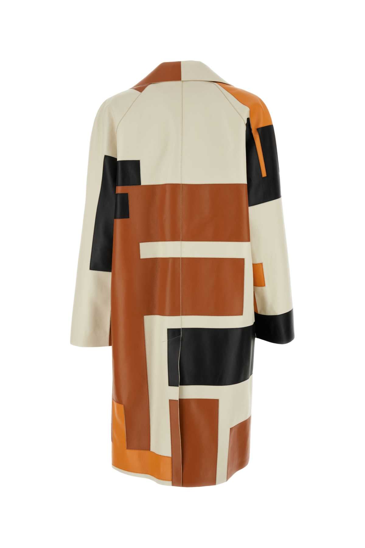 FENDI Multicolored Nappa Leather Overcoat for Women