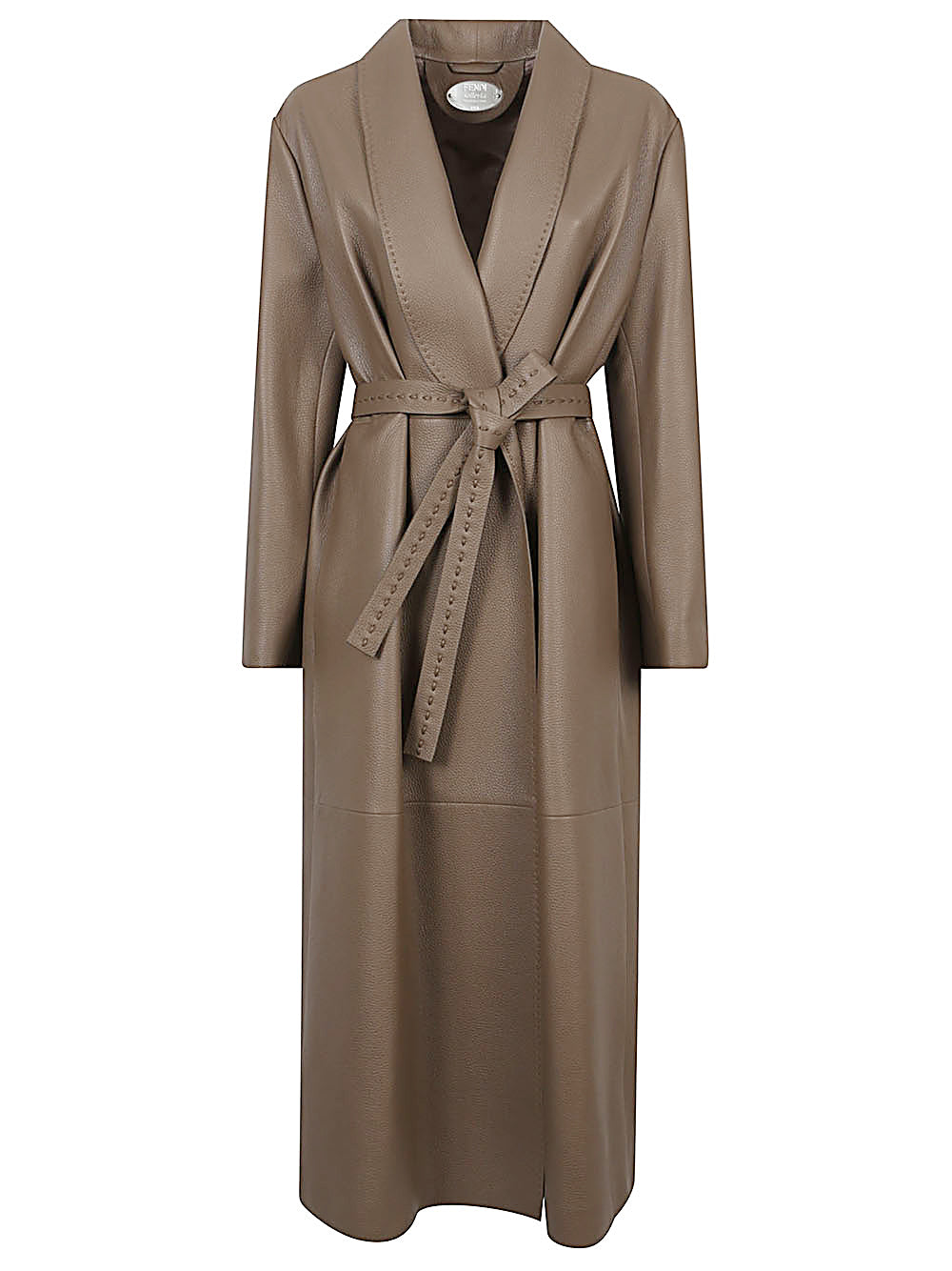 FENDI Long Wrap Jacket with Scarf Collar