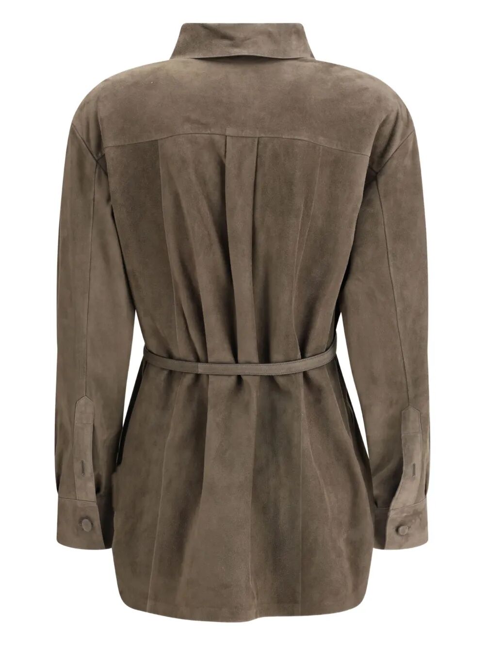 FENDI Suede Overshirt with Belt - Size 40