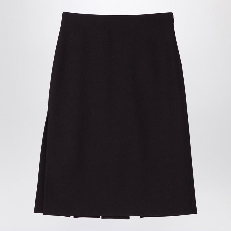FENDI Wool Midi Skirt with Slit Motif