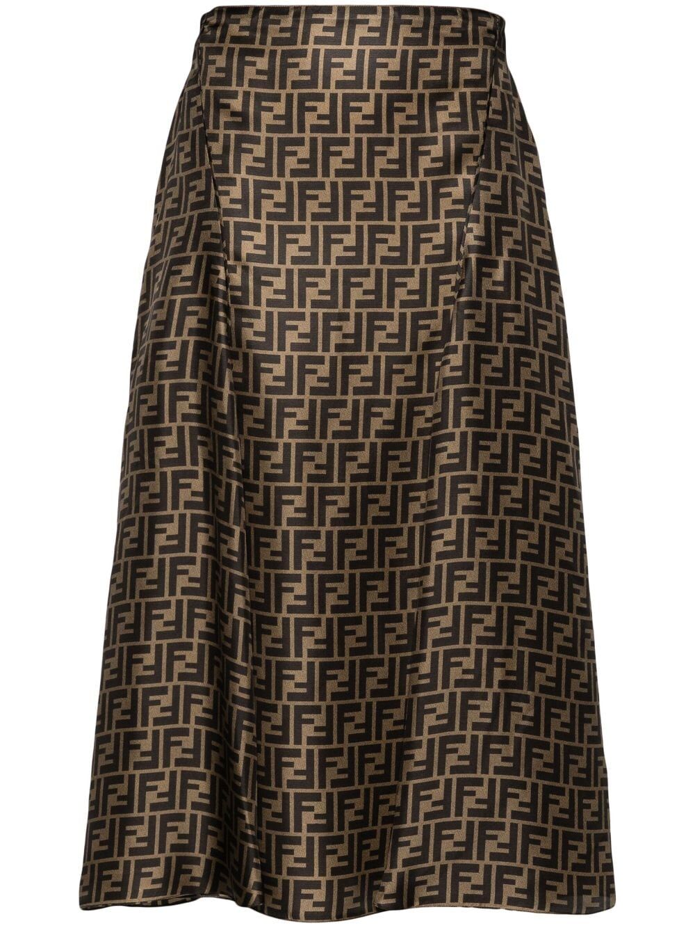 FENDI Silk Midi Skirt for Women