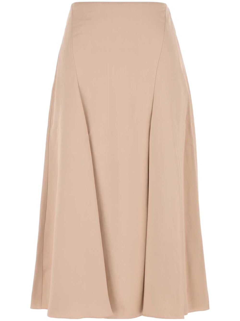 FENDI High-Waisted Fluted Silk Midi Skirt