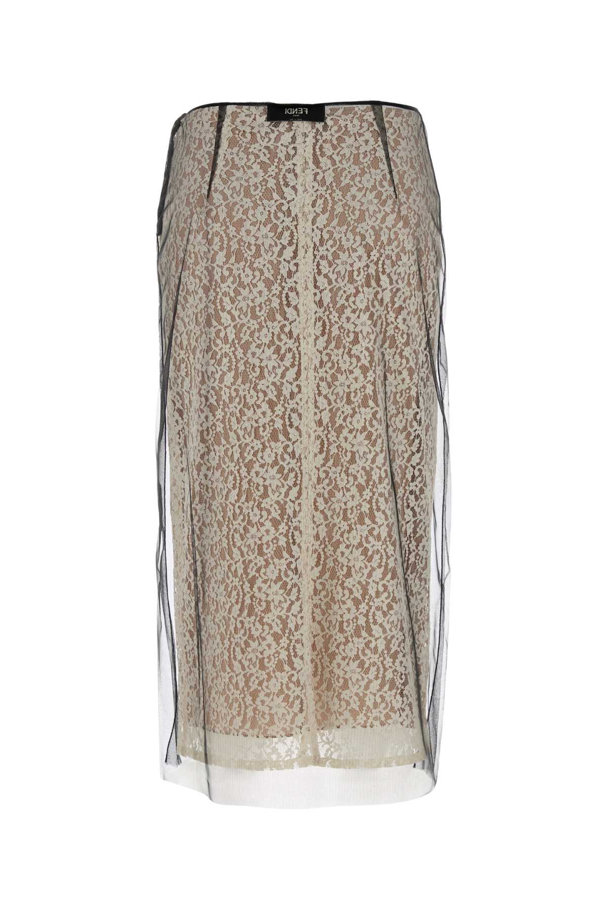 FENDI Floral Lace Mini Skirt for Women - SS25 Collection