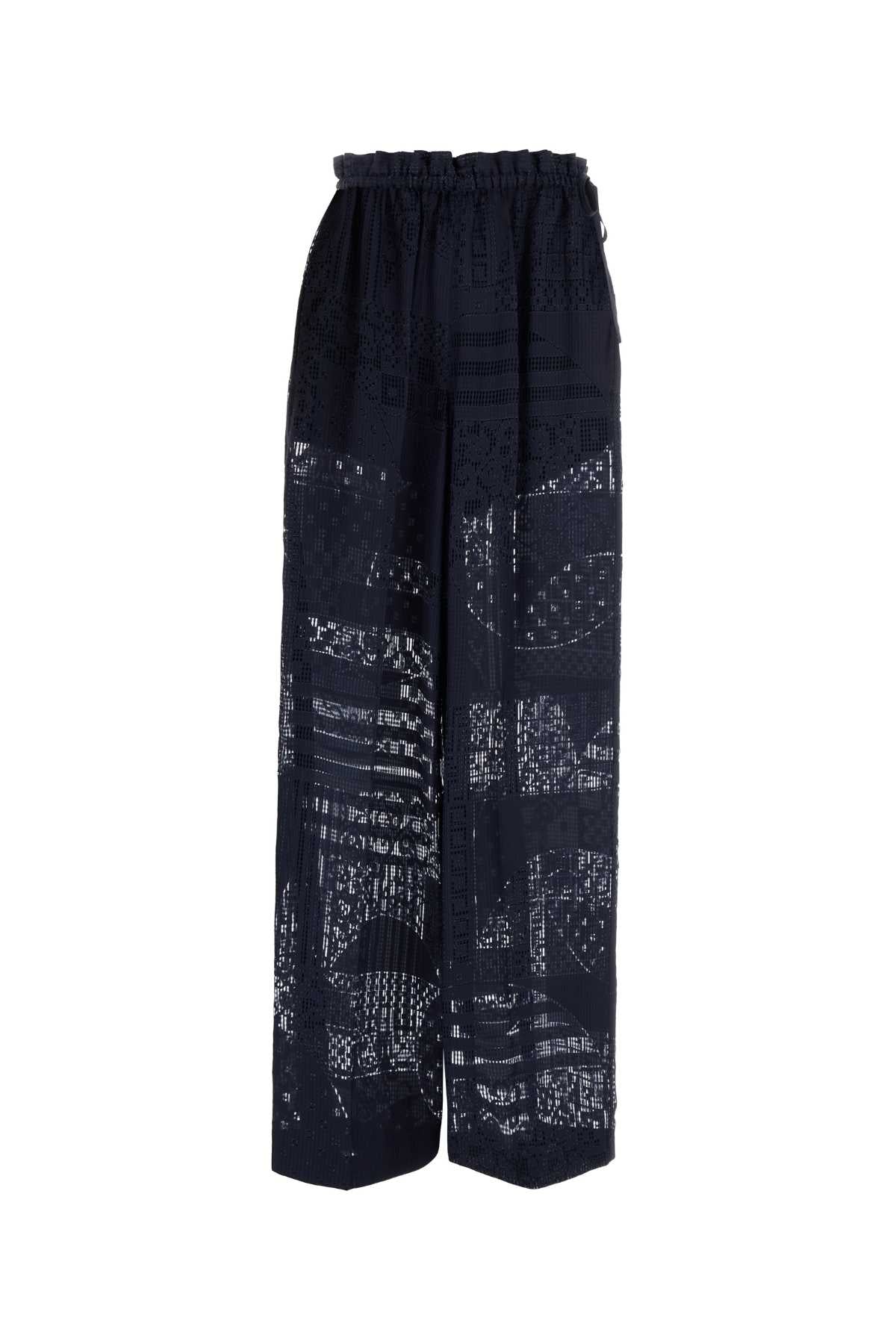 FENDI Viscose Blend Patchwork Trousers for Women
