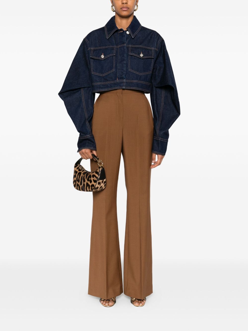 FENDI Wool Flared Trousers