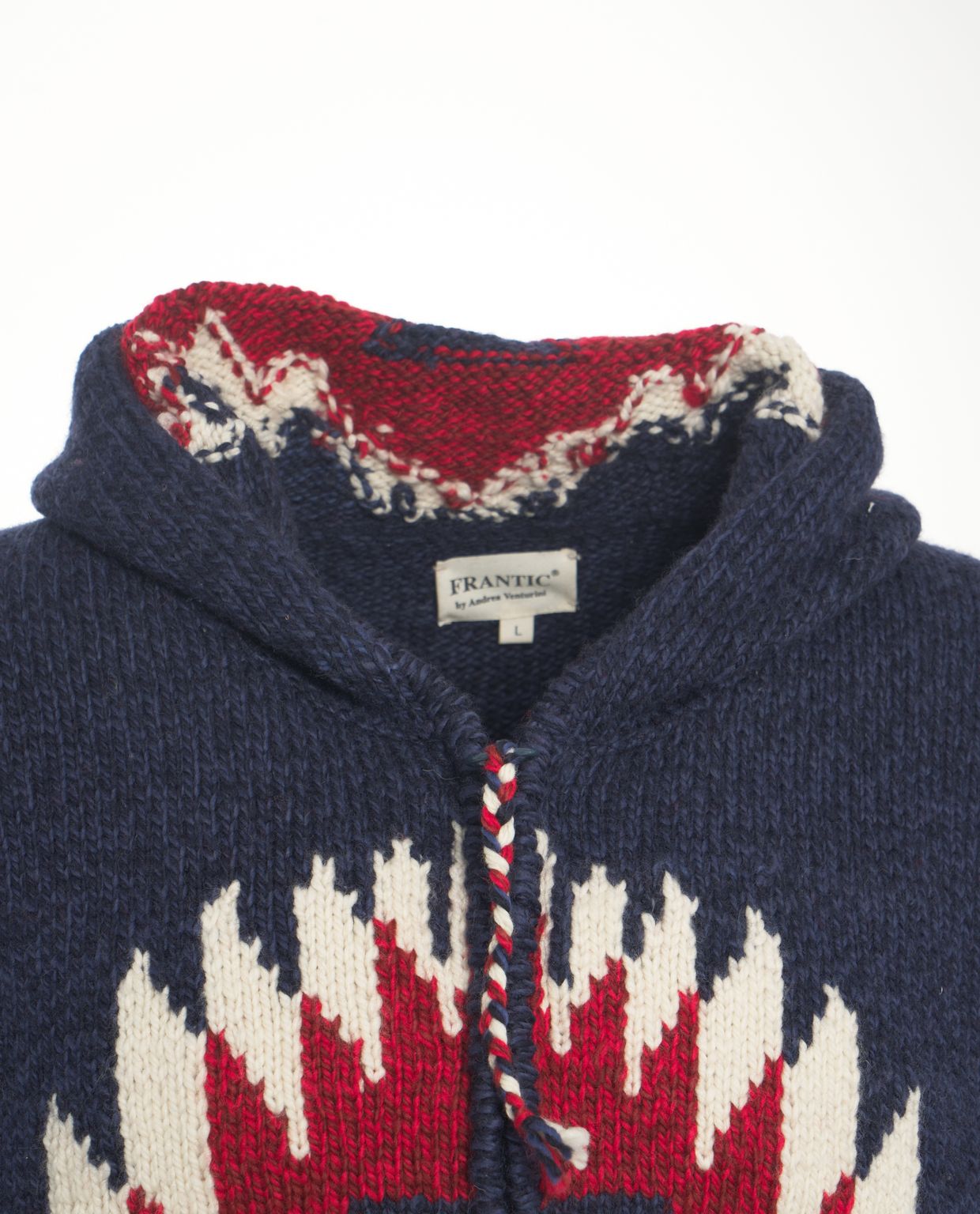 FRANTIC Geometric Pattern Zippered Hoodie Cardigan for Men