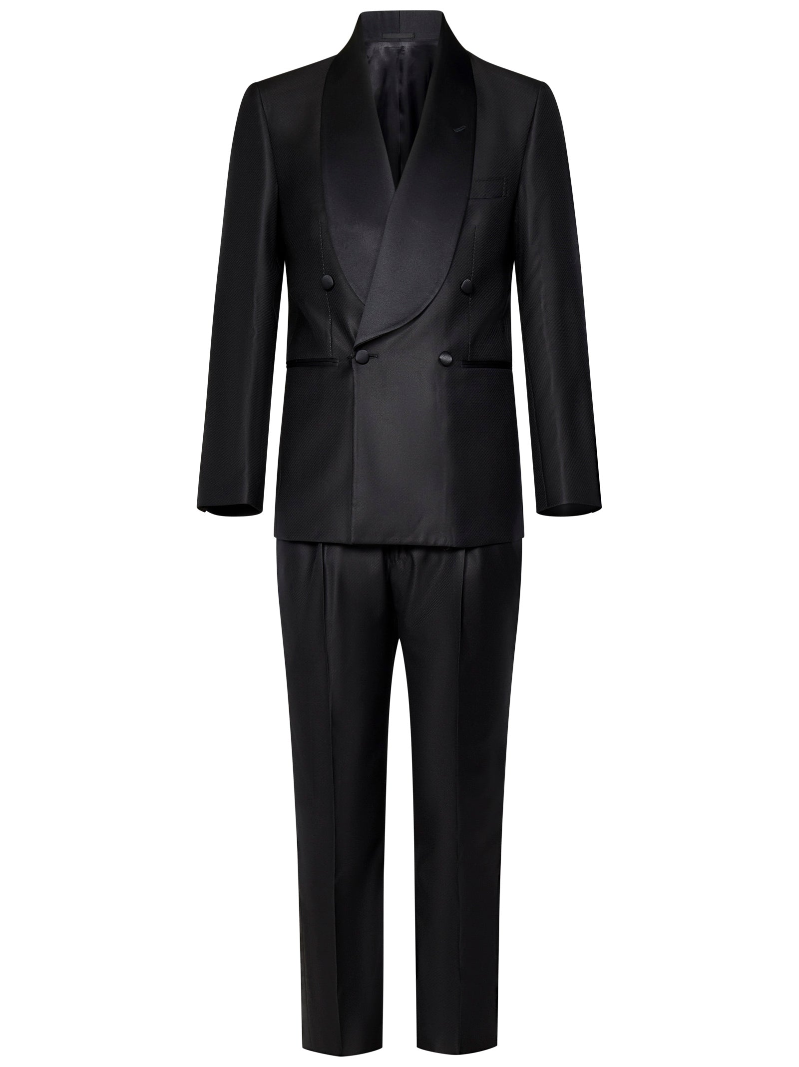 FRANZESE COLLECTION Elegant Tuxedo Suit with Scarf Collar - Size 48 IT