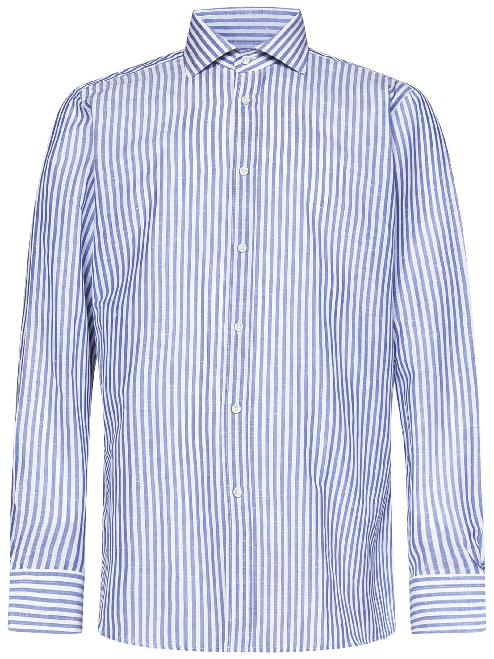 FRANZESE COLLECTION Stylish Striped Shirt -Neck