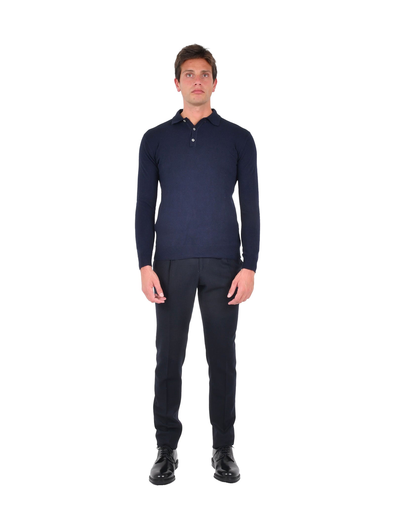 Franzese Collection Mini Cashmere Blend Knit Polo Shirt