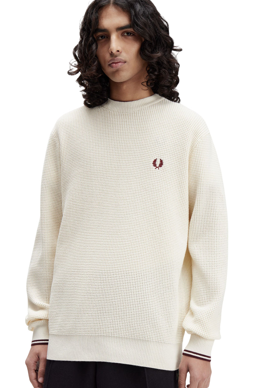 FRED PERRY Classic Fit Lightweight Combed Cotton Sweater for Men