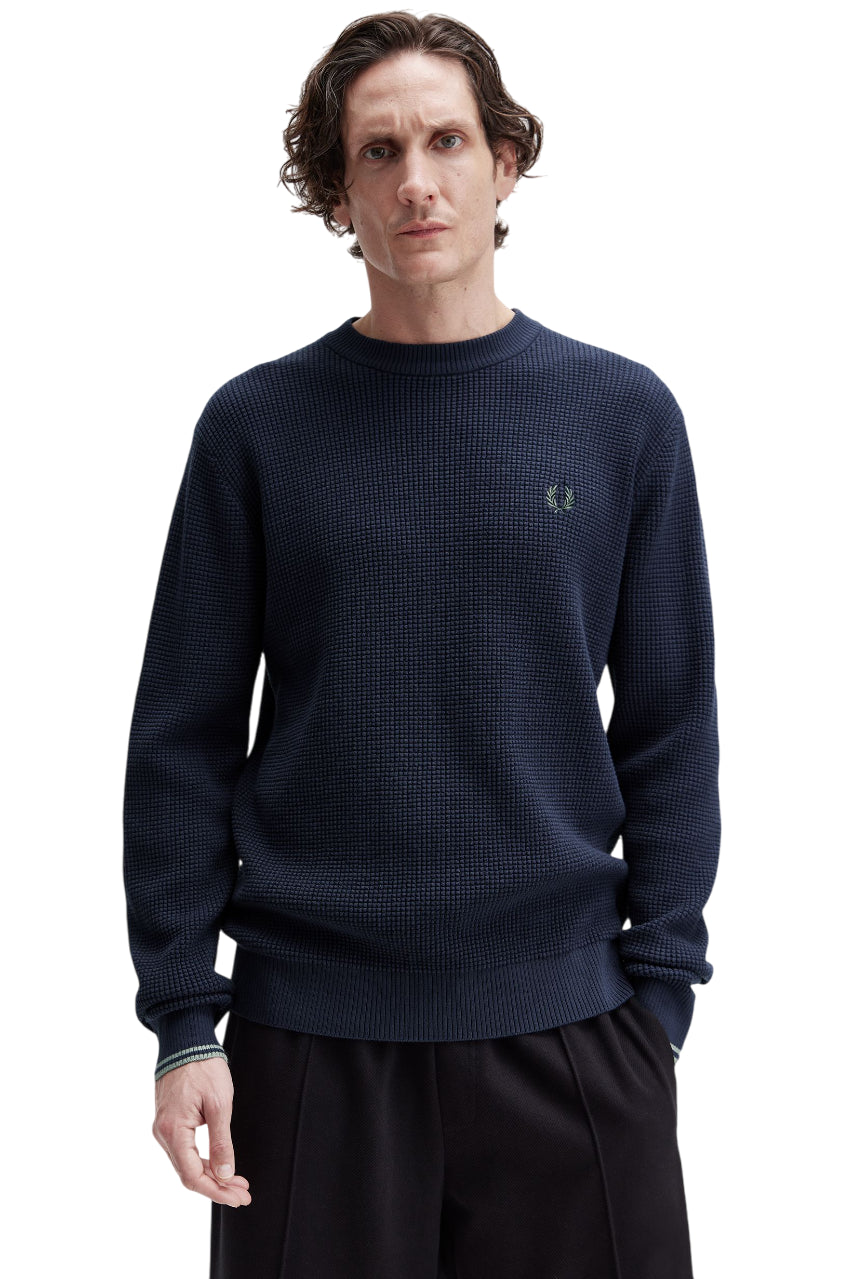 FRED PERRY Classic Fit Crew Neck Sweater for Men