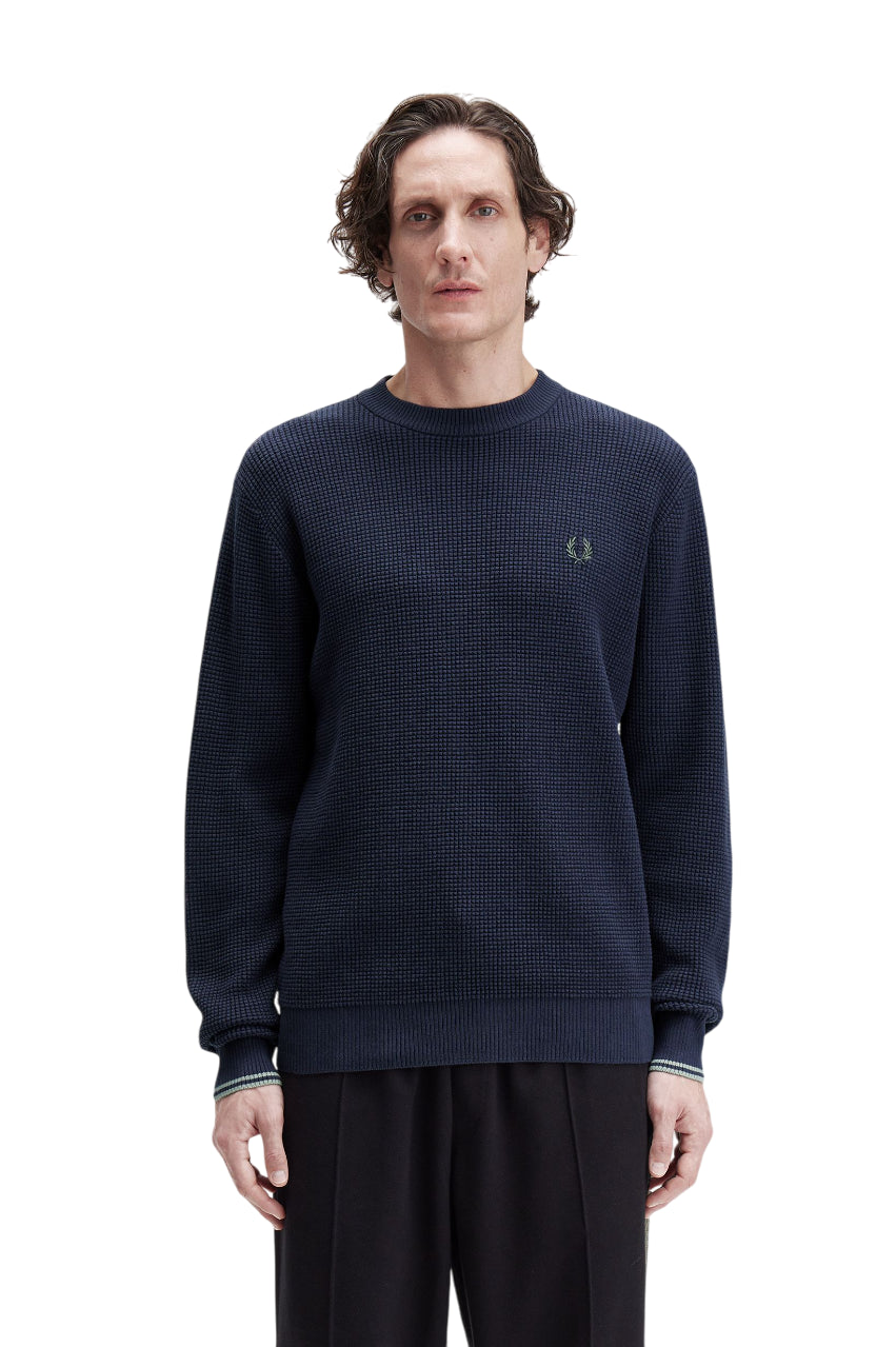 FRED PERRY Classic Fit Crew Neck Sweater for Men