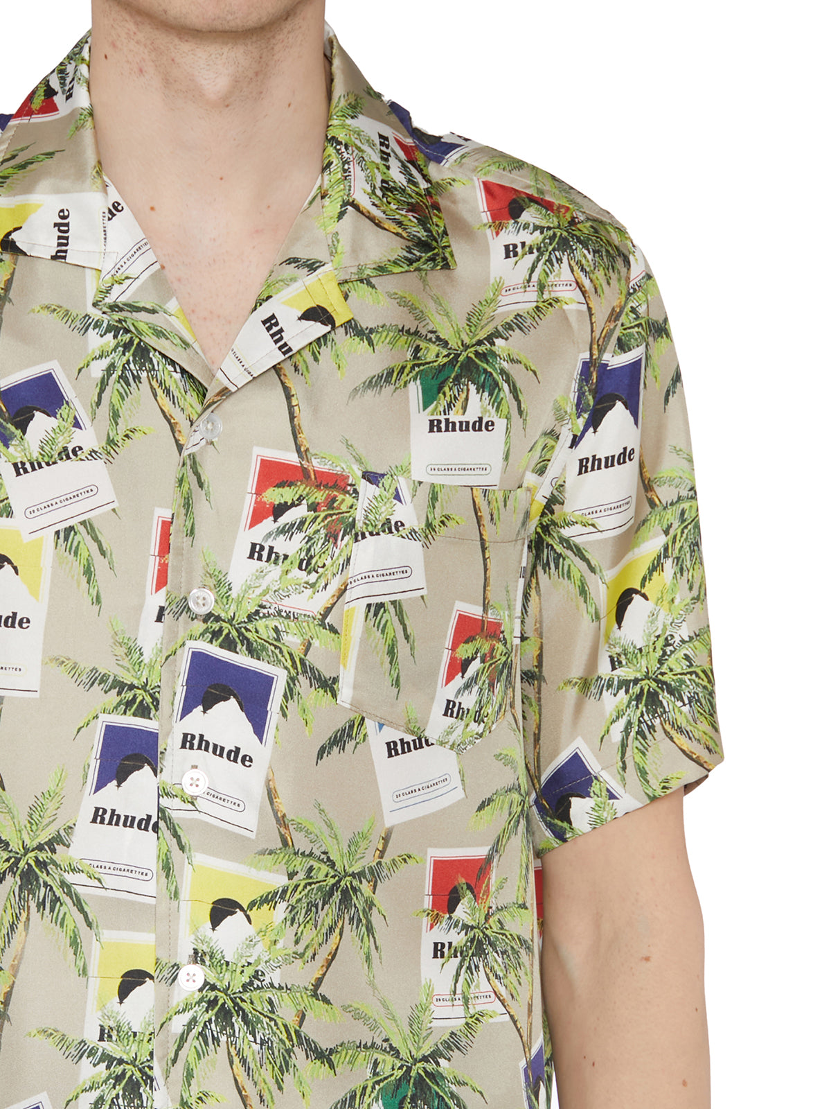 RHUDE Silk Front Button Shirt in Medium Size