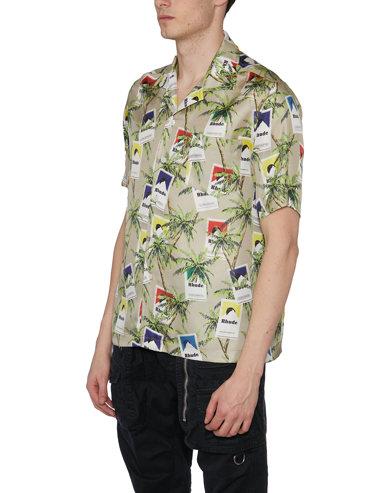 RHUDE Silk Front Button Shirt in Medium Size