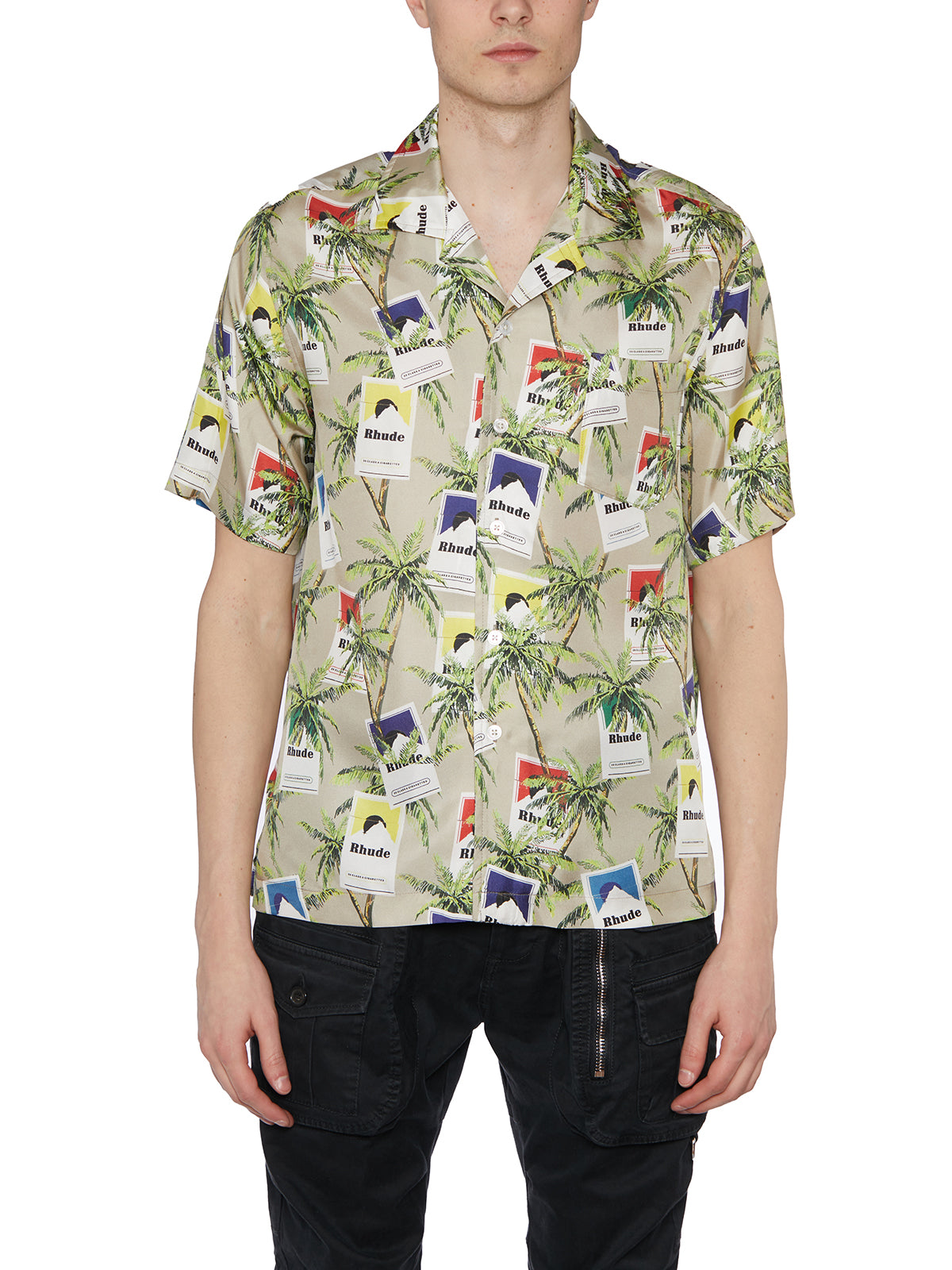 RHUDE Silk Front Button Shirt in Medium Size