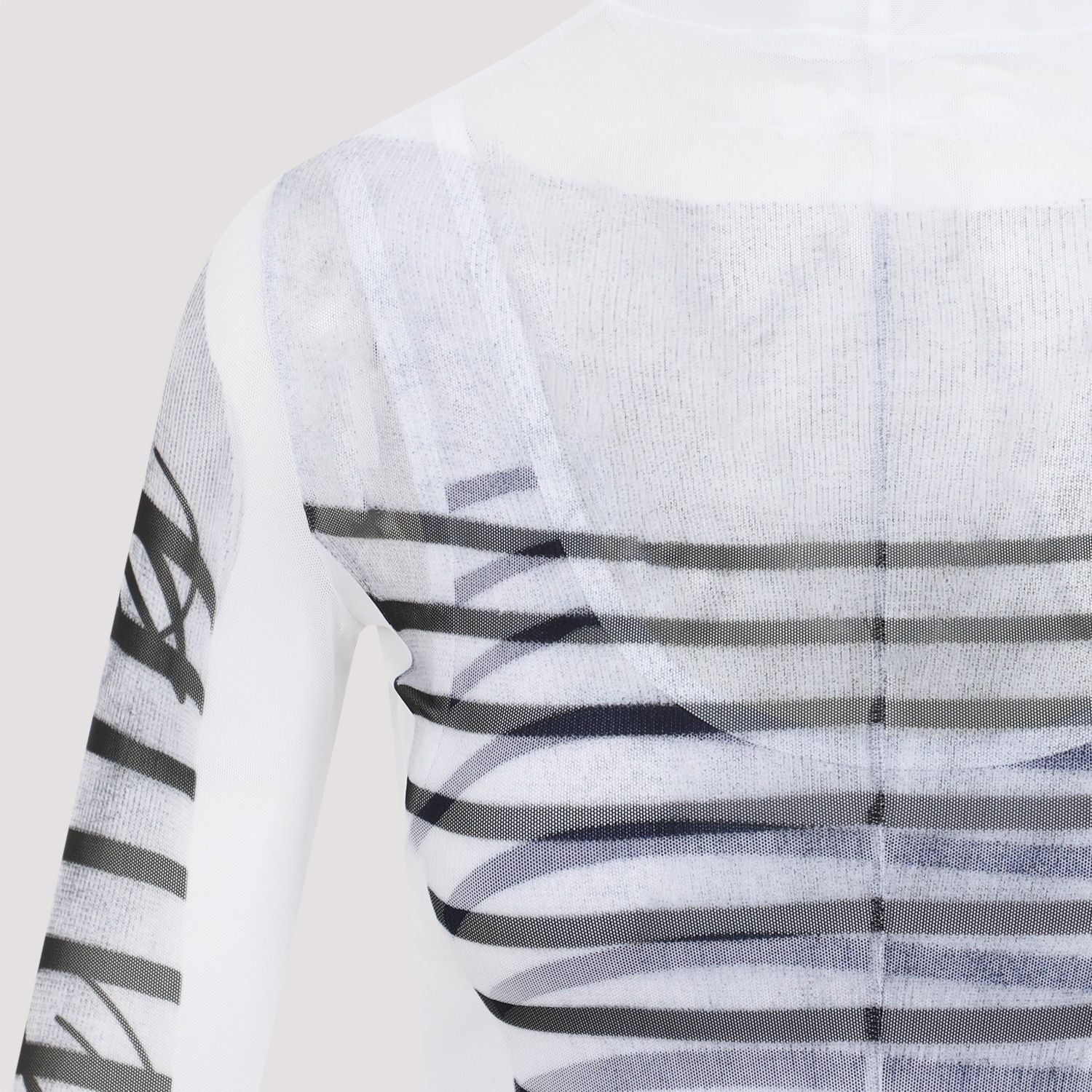 JEAN PAUL GAULTIER Printed Feathers Mesh Mini Dress