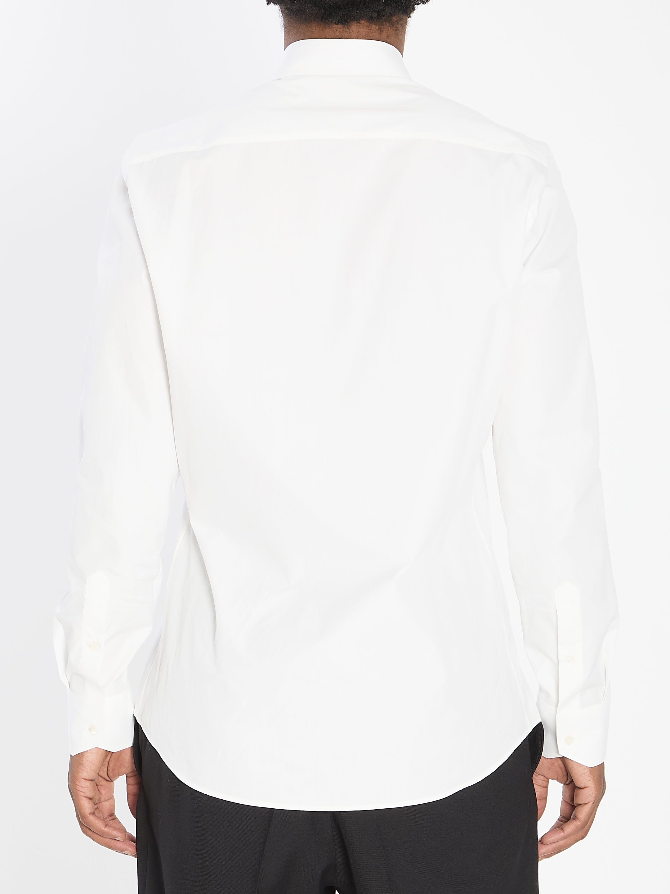 FENDI Cotton Shirt with Semi-Spread Collar - Regular Fit
