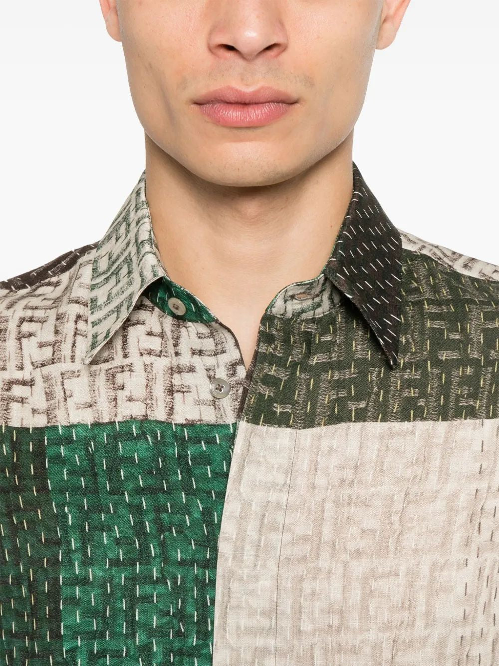FENDI Printed Linen Shirt - Regular Fit