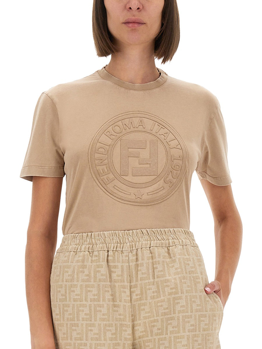 FENDI Logo T-Shirt for Women - Size S
