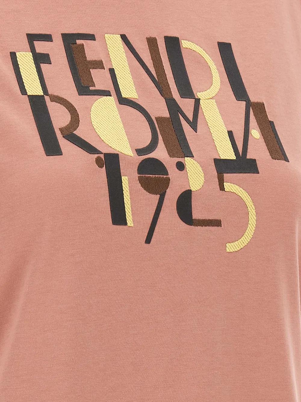 FENDI Classic Crew Neck T-Shirt with Vintage Print