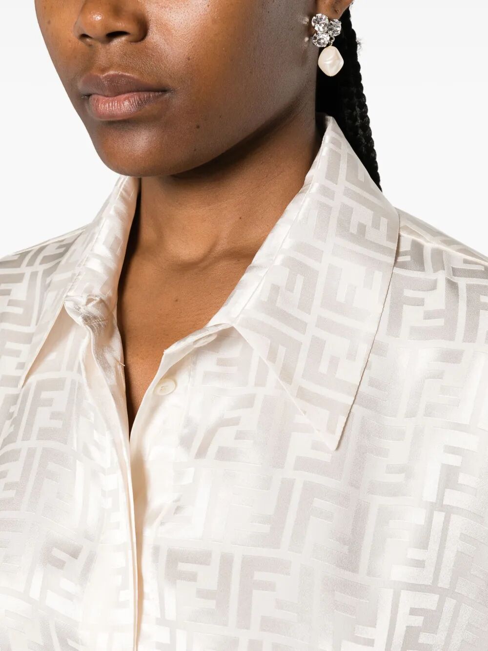 FENDI Oversized Silk Shirt for Women - SS26 Collection