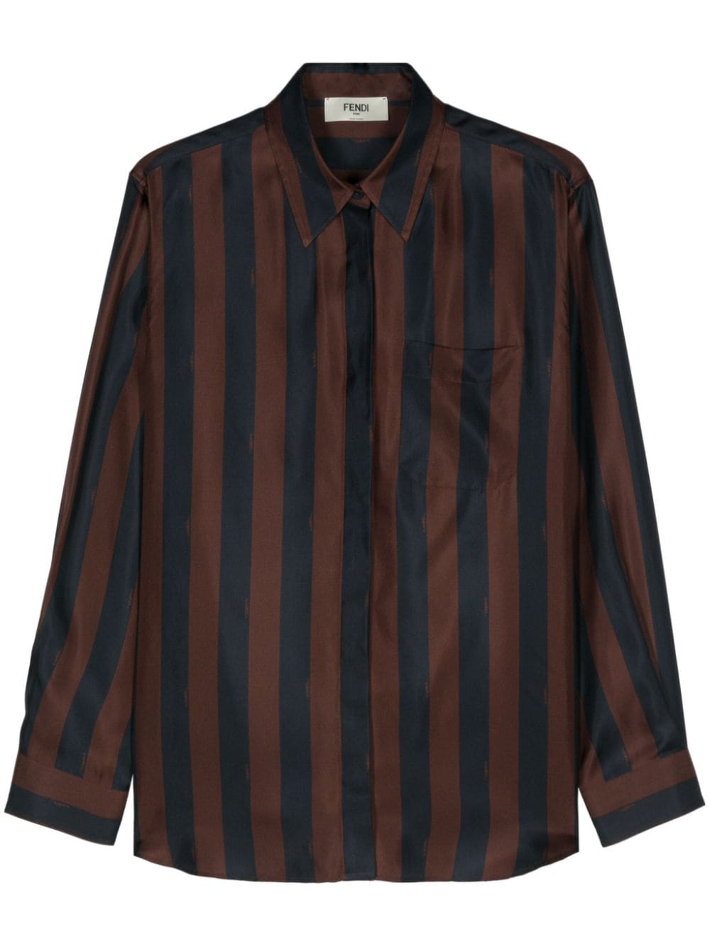 FENDI Silk Striped Shirt - Women’s Classic Fit