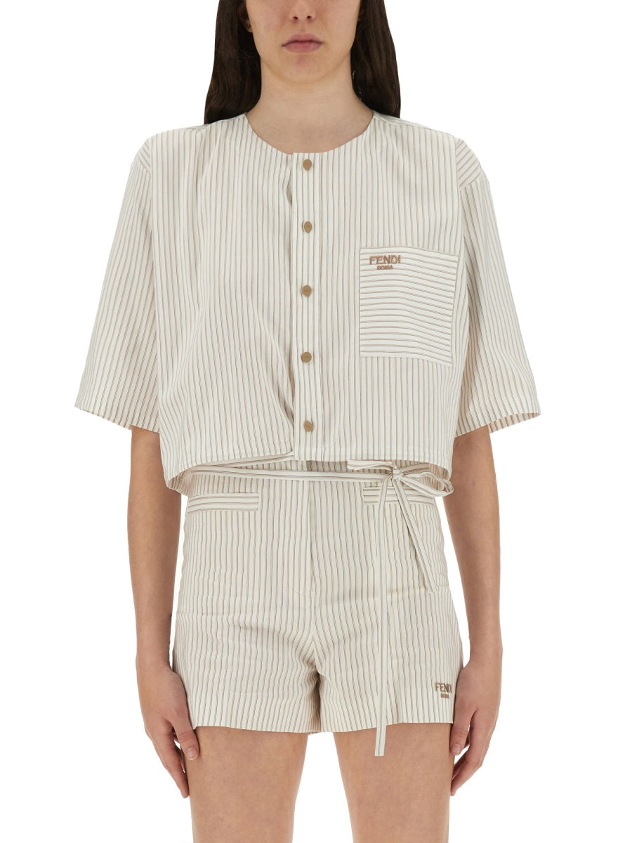 FENDI Comfortable Women’s Shirt with Waist Ties - Size 40