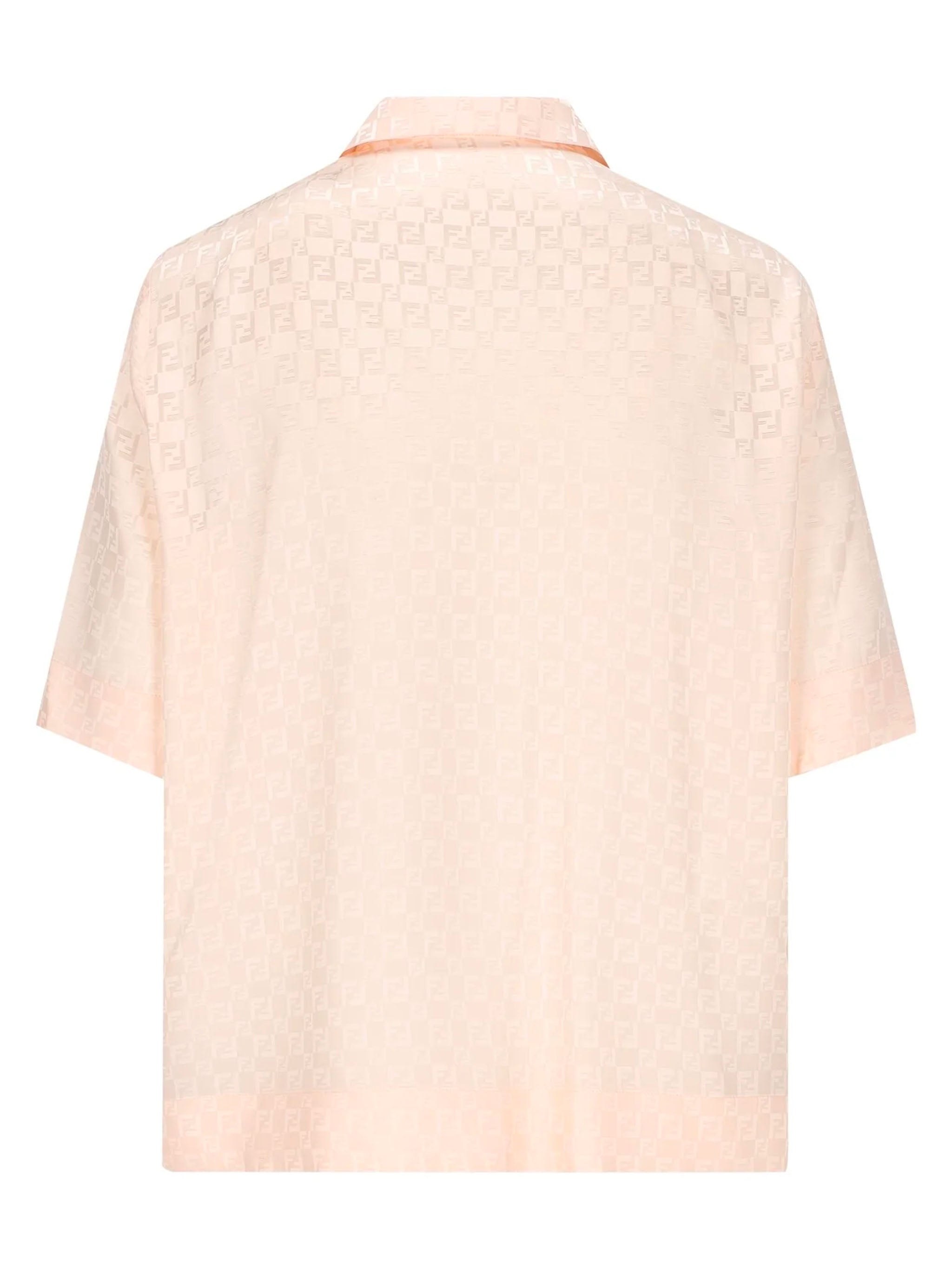 FENDI Front Button Placket Chest Pocket Shirt with Pointed Collar - Women's SS25