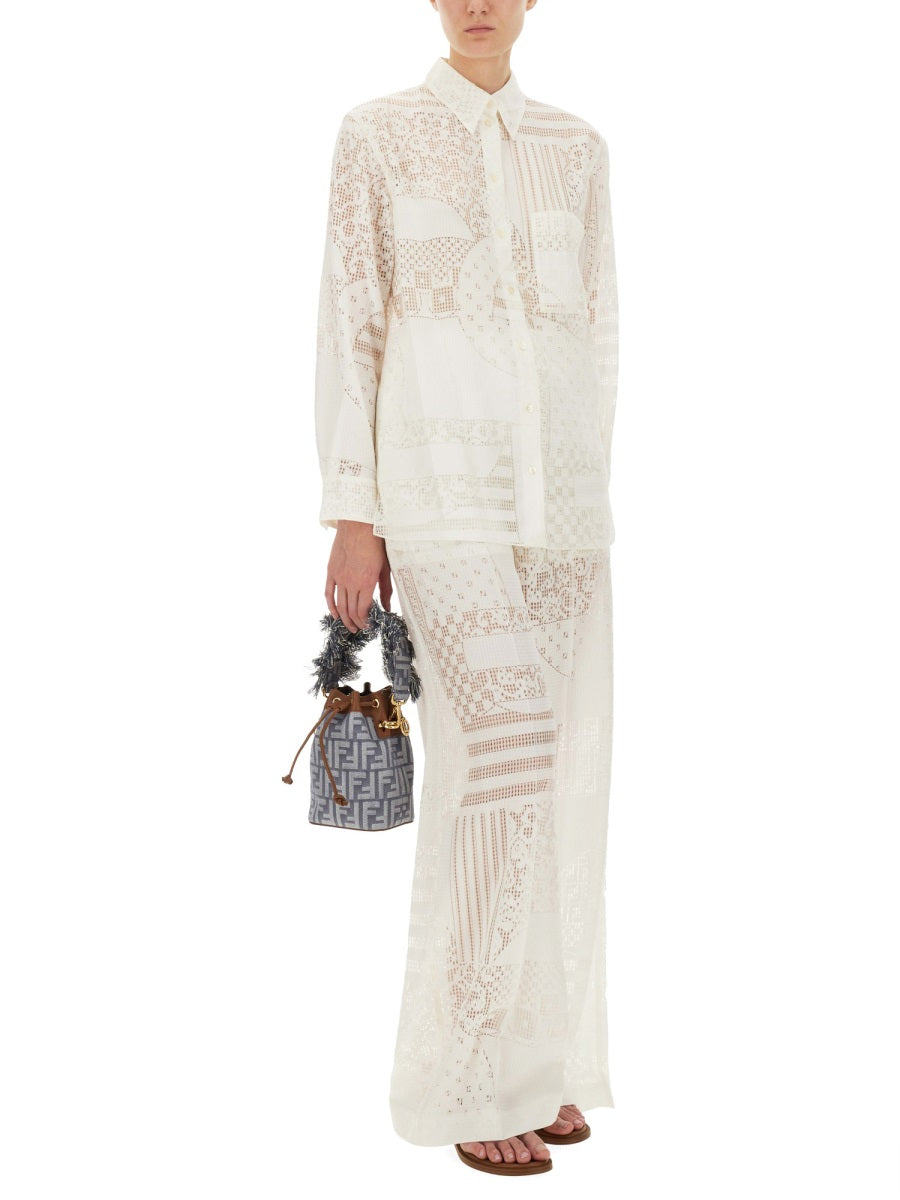 FENDI Viscose Blend Patchwork Shirt for Women - SS25