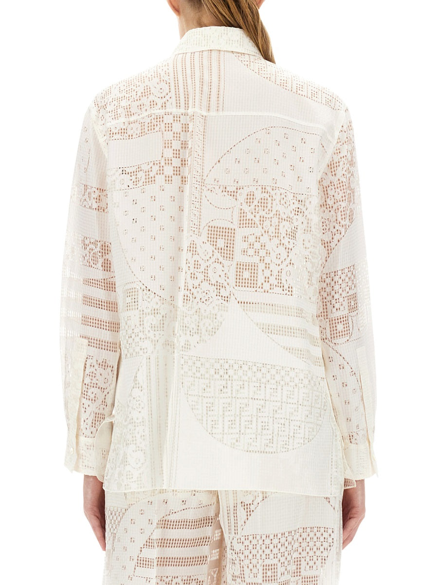 FENDI Viscose Blend Patchwork Shirt for Women - SS25