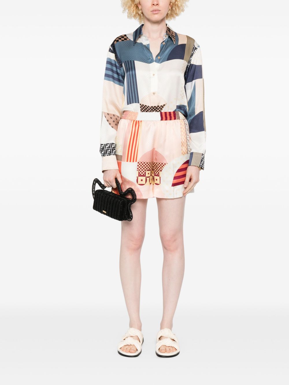 FENDI Silk Button-Up Shirt for Women - SS25 Collection