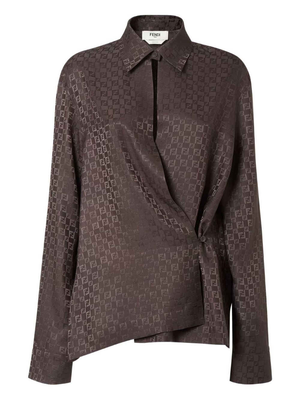 FENDI Silk Shirt with FF Jacquard Design for Women